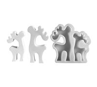 Zasdvn Stampo per renna di Natale, stampo in silicone per alce - Stampo in silicone per candele con renna grande e piccola,Stampo per candele a tema Festival invernale Stampo in gesso per decorazione