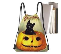 Zasdvn Zaino a Tracolla per Halloween | Sacca Dolcetto o Scherzetto | Sacchetto Zaino Impermeabile 33X43 Cm per Bambini da Spiaggia e per la Festa