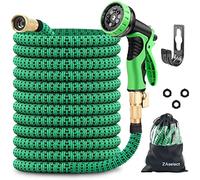 ZAselect Tubo da giardino 60 m, espandibile e resistente, doppio tubo interno in lattice per evitare perdite con pistola a spruzzo a 9 funzioni, versione estesa 60 m