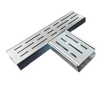 ZASEZOD Canalina Scarico Acqua Piovana Acciaio Inossidabile 304, Griglia di Drenaggio Canale, Canaletta Scolo Acqua per Balcone, Terrazzo, Giardino(C -250X100X40mm)