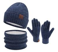 ZASFOU Donna Uomo Cappello Invernale Sciarpa Guanti Touch Screen Set Caldo Pile Foderati in Ciniglia Berretto Cappelli Scaldacollo Guanto Regali per Donna Uomo