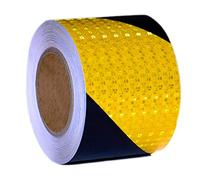 Zasiene Nastro Catarifrangente Adesivo Nastro Giallo Nero Avviso di Pericolo Tape Nastro Segnaletico Adesivo Sicurezza Warning Strisce Nero Giallo Adesivo Nastro Cartelli Stradali Nastro,5cm x 10m