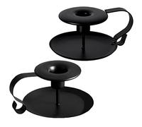 Zasiene Nero Retrò Portacandele Candelieri 2 Pezzi Portacandele in Ferro Battuto Candeliere Porta Candele Natalizio Candelabri Candelabro Nero per la Casa Matrimonio Anniversario