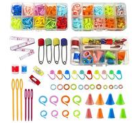 Zasiene Strumento per Maglieria 376 Pezzi Marcapunti Maglia con Box Contenitore Kit Maglia Ferri Starter Kit da Cucito per Principianti Fai-Da-Te Lavoro a Maglia Kit Cucire Accessori