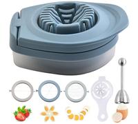 Zasjon Tagliauova in acciaio inox 3 in 1, strumento per tagliare le uova, con apriuova e separatore per uova, kiwi, fragole, cibi morbidi, lavabile in lavastoviglie