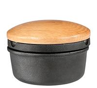 Zassenhaus Grattugia per spezie XL, Ø 11 cm, altezza: 7 cm, in ghisa con vano portaoggetti, coperchio in legno di faggio a chiusura ermetica, superficie extra larga, grattugia per erbe e spezie