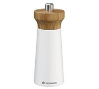 Zassenhaus Macinapepe in legno WESTERLAND | bianco/legno di faggio | testa in legno di quercia | con meccanismo in ceramica ad alte prestazioni regolabile | macina spezie per pepe | 14 cm, Ø 5,4 cm