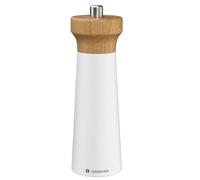 Zassenhaus Macinasale in legno WESTERLAND | bianco/legno di faggio | testa in legno di quercia | con meccanismo in ceramica ad alte prestazioni regolabile | Macinaspezie per sale | 18 cm, Ø 5,6 cm