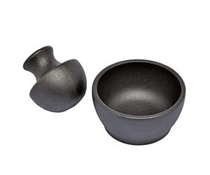 Zassenhaus Manu - Mortaio e pestello in ghisa, 10,2 x 7,6 cm, colore: Nero