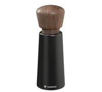Zassenhaus Norderney - Macinapepe in legno di faggio laccato, testa in noce, meccanismo in ceramica ad alte prestazioni, regolabile in modo continuo, macina spezie per pepe, sale ed erbe, 18 cm, nero