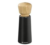 Zassenhaus Norderney - Macinapepe in legno di faggio laccato, testa in rovere, meccanismo in ceramica ad alte prestazioni, regolabile in modo continuo, per pepe, sale ed erbe, 18 cm, nero