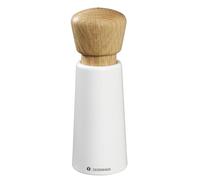 Zassenhaus Norderney - Macinapepe in legno di faggio laccato, testa in rovere, meccanismo in ceramica ad alte prestazioni, regolabile, per pepe, sale ed erbe, 18 cm, colore: Bianco