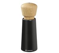 Zassenhaus Norderney - Macinasale in legno di faggio laccato, testa in rovere, meccanismo in ceramica ad alte prestazioni, regolabile in modo continuo, per pepe, sale ed erbe, 18 cm, nero
