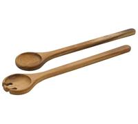 Zassenhaus Posate per insalata in legno di acacia | 35 cm | forchetta da insalata e cucchiaio da insalata in legno naturale | posate da insalata in legno di alta qualità con eleganti venature | posate