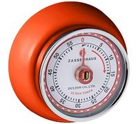 Zassenhaus - Timer da cucina magnetico retrò, timer meccanico classico (arancione), 7,9 cm