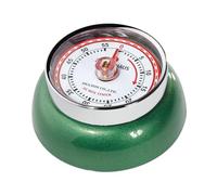 Zassenhaus Timer da cucina Speed, sveglia meccanica corta, Ø 7 cm, verde | Timer per uova, design retrò, magnetico, cassa in metallo verniciato, 55 minuti, regolabile meccanicamente per frigorifero