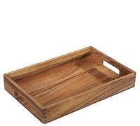 Zassenhaus Vassoio da portata in legno di acacia, vassoio con manici, vassoio per la colazione, vassoio in legno, decorazione per piatti, legno duro coltivato in modo sostenibile, 42 x 28 x 6 cm