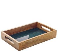 Zassenhaus Vassoio Mineral Coal in resistente legno di mango, 30,5 x 20 x 5,5 cm, piedini antiscivolo, decorazione moderna a colori, vassoio decorativo per cucina e soggiorno, venature del legno