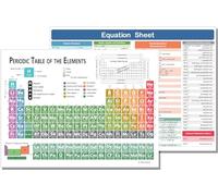 Zastic! Cartolina tascabile periodica degli elementi, 22,9 x 30,5 cm, in laminato di riferimento, guida perfetta allo studio con equazioni per liceo e chimica universitaria