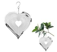 Zasvec Campanelli Eolici a Forma di Cuore 1 Pezzi Carillon di Vento in Acciaio Inossidabile Decorazione da Giardino Spirale Sonaglio a Vento Girandola a Vento Campanelli Eolici in Metallo