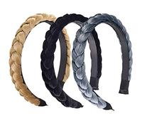 Zasvec Fasce per Capelli Donna 3 Pezzi Cerchietti Capelli Cerchietto per Capelli Donna Elegante Treccia Fascia Twist Knot Fasce Capelli Cerchietto in Tessuto Ampia Fascia Floreali 3 Colori