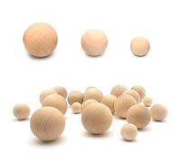 Zasvec Palline di Legno 60 Pezzi Sfere di Legno Senza Foro Perline Legno Non trattato Perline in Legno Naturale Perline Rotonde Diametro di 15/20/30mm per Artigianato fai da te