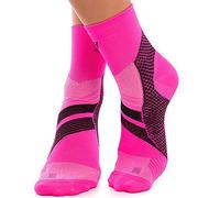 ZaTech Calze a Compressione per Fascite Plantare, Calzini Caviglia Supporto, Tutore Sportiva Elastica Cavigliera Ortopedica (Rosa/Nero, M)