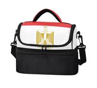 Zathe Borsa termica a doppio strato con bandiera ufficiale dell'Egitto, riutilizzabile, per il pranzo, con tracolla, per uomo, lavoro, campeggio, spiaggia, viaggi