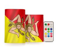 Zathe Candela senza fiamma della colonna che cambia colore ha condotto le candele della colonna per il rosso giallo siciliano dell'Italia della bandiera di Natale