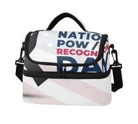 Zathe Doppio strato Cooler Tote Bag National Pow Mia Decognition Day Soft Cooler scatole di raffreddamento? con tracolla per la spesa