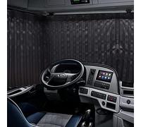ZATOOTO Tende per Camion 2 pezzi, Accessori per Camion, Pieghe per Tenda, Dormire in Auto, Luce del Sole Nero, Fornire Privacy, Larghezza 94.4 x lunghezza 35,4 pollici (240 x 90 cm), Gancio Incluso