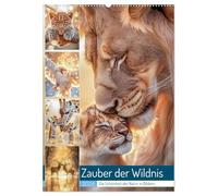 Zauber der Wildnis (Wandkalender 2026 DIN A2 hoch), CALVENDO Monatskalender: In den tiefen Wäldern flüstert der Wind durch uralte Bäume, während in ... Sonne goldene Muster auf das hohe Gras malt.