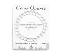 ZAULER Braccialetto da donna con pietre naturali da 8 mm, con perline di cristallo curative dei chakra, protezione sicura per i viaggi, sollievo dall'ansia, regalo di amore per se stessi, per