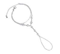 ZAVANA - Bracciale alla schiava per donne e ragazze adolescenti - Gioielli bohémien con catena in argento o oro e zirconia cubica, 17cm (with 5 cm extension links), Gemma Argento, Zirconia cubica