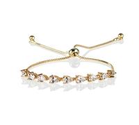 Zavana - Bracciale regolabile da donna, in oro rosa, oro o argento, con zirconi cubici a forma di pera e Metallo comune placcato oro 9 ct, colore: Oro, cod. 56400