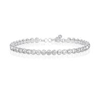 ZAVANA Bracciale Tennis per Donna e Ragazza, Bracciale Tennis Donna da 16,5 cm + 2,5 cm, Bracciali Donna Argento con Strass in Montatura a Semicastone, Bigiotteria Donna con Scatola Regalo