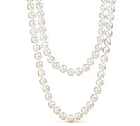 ZAVANA Collana Lunga di Perle 140 cm da Donna - Perle di Conchiglia da 10 mm, Collana Senza Chiusura Multi-Giro, Elegante Gioiello con Sacchetto Regalo