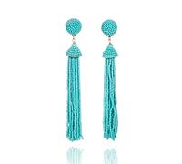 Zavana Orecchini Pendenti da Donna e Ragazza, Lunghi con Perline Colorate, Boho Chic Fatti a Mano, Turchesi, Bigiotteria per Donna