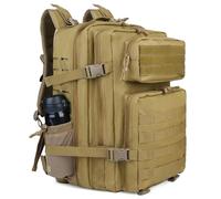 Zavothy Zaino da Viaggio Zaino Tattico Militare Grande Capacità 3 Giorni Borsa Zaino Monospalla Zaino da Campeggio Zaino da Escursionismo Esercito Zaino da Assalto 45L Khaki