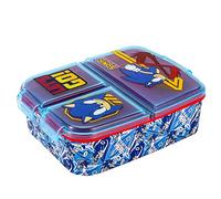 Zawadi Global Sonic The Hedgehog - Contenitore rettangolare multi scomparto per bambini, per scuola, viaggi, pranzo, panini, bento, senza BPA