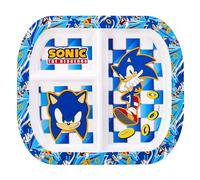 Zawadi Global Sonic The Hedgehog - Piatto da pranzo con 3 sezioni, riutilizzabile, per colazione, pranzo e cena