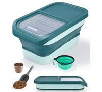 Zawaer Contenitore Crocchette Cane 5KG,Contenitore Cibo Cani Gatto Porta Crocchette Pieghevole,Bidone Porta Crocchette Per Cani Con Misurino E Pala Per Alimenti Croccantini E Cibo Animali Domestici.