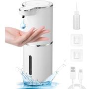 Zawaer Dispenser Sapone Automatico Montaggio a Parete, 380ml Dispenser di sapone liquido, Usb Ricaricabile Dispenser Sapone Automatico, Ipx5 Impermeabile, Adatto Per Cucina, Bagno, Hotel