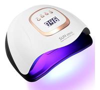 Zawaer Lampada Uv Led Unghie, Asciuga Smalto 380W con Display Digitale, Sensore Automatico 4 Impostazioni Timer, Perline Lampada da 81 Pezzi Strumenti Professionali per Nail Art per Salone e Casa