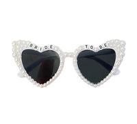 ZAWBNREOPC Occhiali da sole a forma di cuore con lettere e decorazioni in perle, occhiali da sole da sposa adatti for feste di matrimonio e celebrazioni occhiali da sole
