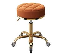 ZAWBNREOPC Sgabello a rulli girevole rotondo Sgabello idraulico pesante Altezza regolabile Base in oro titanio, for ufficio di lavoro spa(Orange)