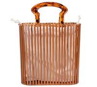 ZAWELIYO Borsa Tessuta a Mano, Borsa in bambù Intrecciato, in bambù Realizzata a Mano Borse da Spiaggia Estive Tote Fatta a con Manico in Acrilico per lo Shopping