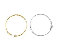 ZAWELIYO Bracciale da Donna, 2 Pezzi Bracciale Rigido con Lettera a Cuore Bracciales Rigido con Nodo Aperto Regolabile in Acciaio con Cuore Lettera M per Donna Uomo