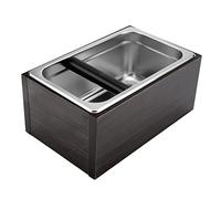 ZAWELIYO Busta per caffè Contenitore per Rifiuti di caffè Contenitore per Fondi di con Barra in Acciaio Inossidabile Rimovibile e Base in Rovere Antiscivolo per la Stazione