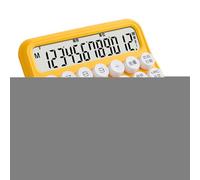 ZAWELIYO Calcolatrice a 12 Cifre Calcolatrice a Pulsanti Grandi Calcolatrice da Tavolo a 12 Cifre con Ampio Display LCD e Fondo Antiscivolo per Ufficio, Scuola, Casa (Giallo)